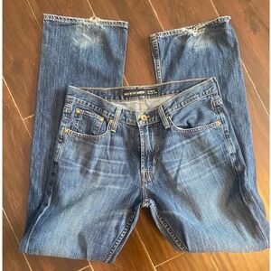 Big Star Pioneer Regular Bootcut Jeans Mens 31x 33 Blue Good Distressed Denim